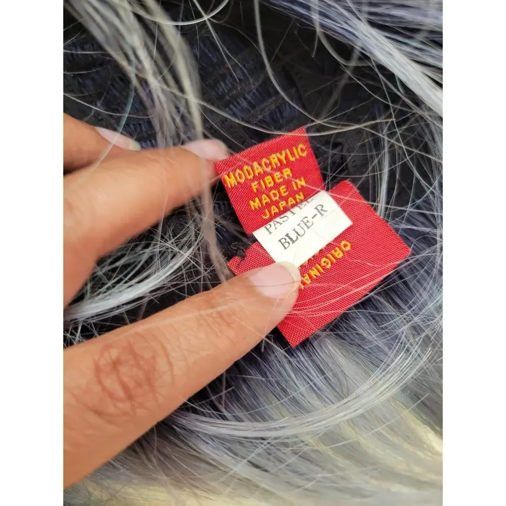 Rene of Paris Rae Wig 2386 Short Wavy Bob Pastel Blue Ombre Dark Roots Synthetic